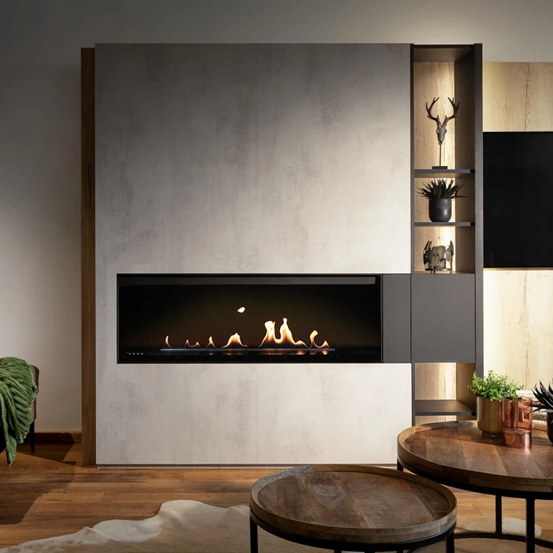 Sistema de bioetanol automático integrado en una escena contemporánea